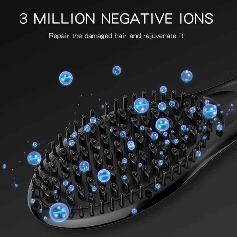 

Electric Hair Straightener Adjustable Soften Hair 110-220V Ion Stubborn Curly Straight Hair Brush Dating Design Used at Home