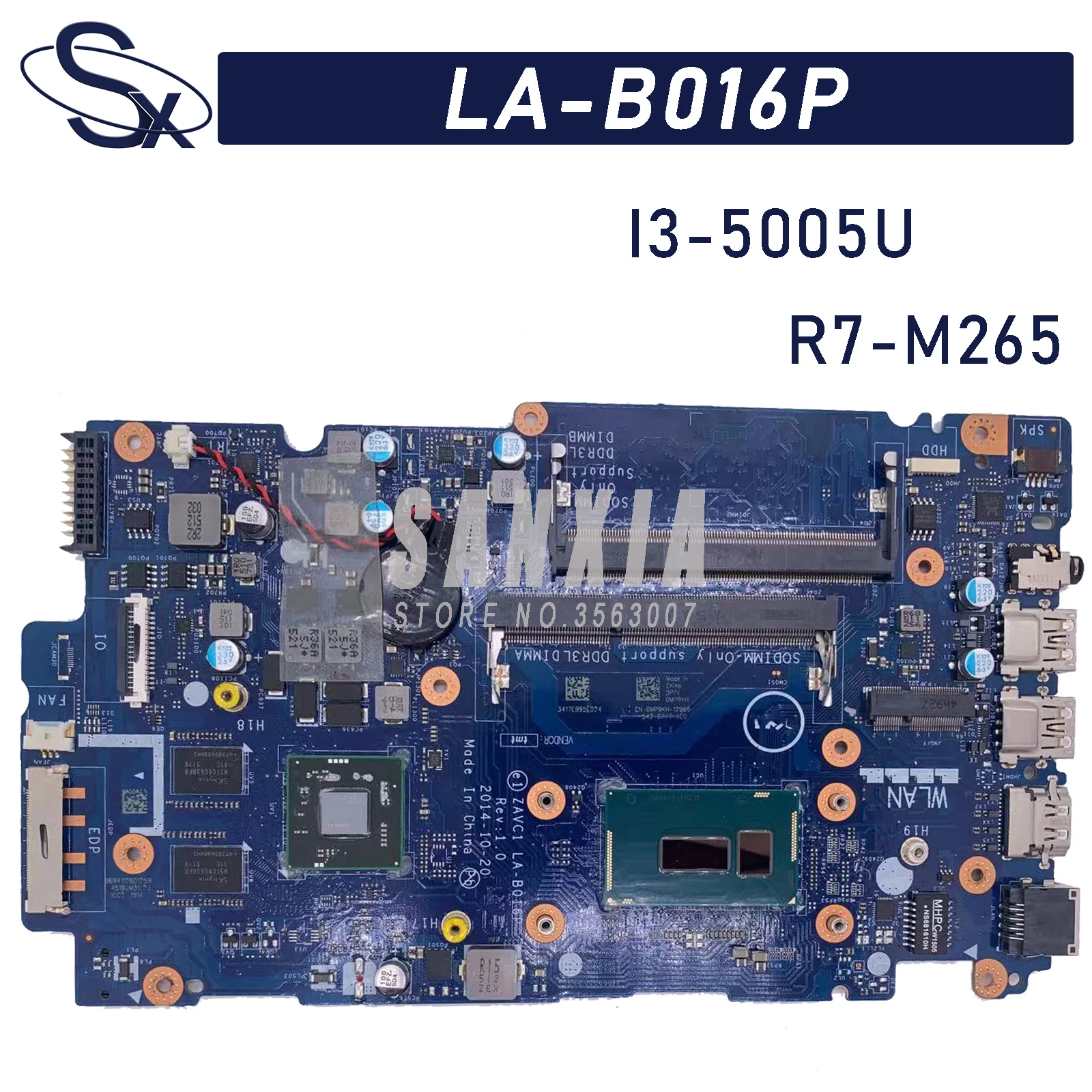 

KEFU ZAVC1 LA-B016P Laptop motherboard for Dell Inspiron 15-5548 14-5448 original mainboard I3-5005U R7-M265 2GB