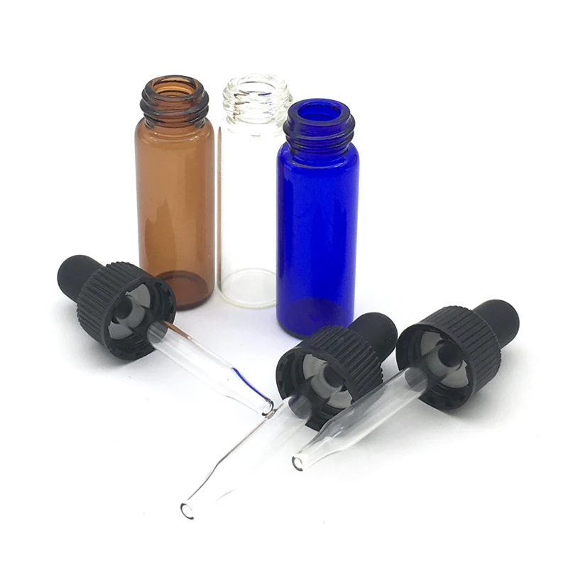 

50pcs 4ml Amber Glass Bottle with Pure Glass Dropper Perfume Sample Mini Clear Bottle Tubes Essential Oil Vial
