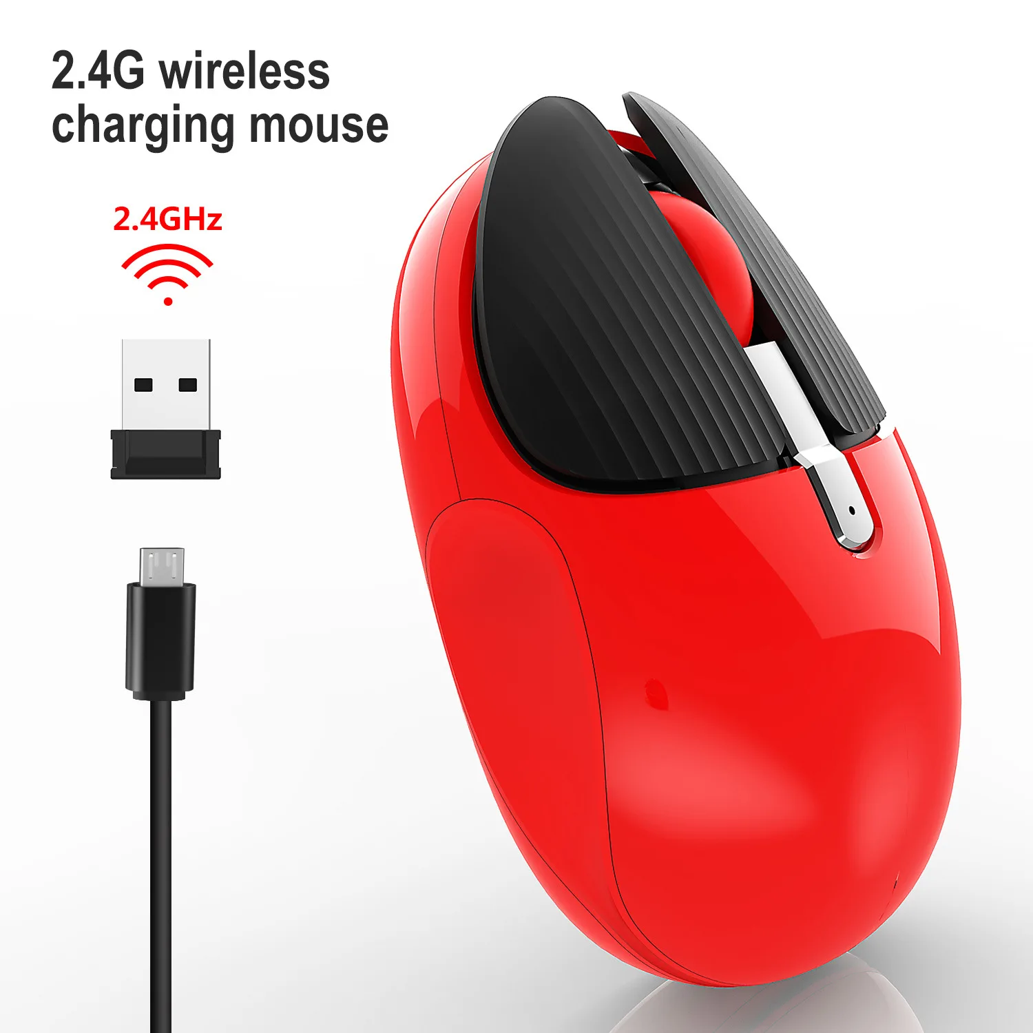 

SeenDa Rechargable Wireless Mouse 2.4G Wireless Opto-electronic Mute Mouse Ergonomics Optical Mouse for Notebook PC