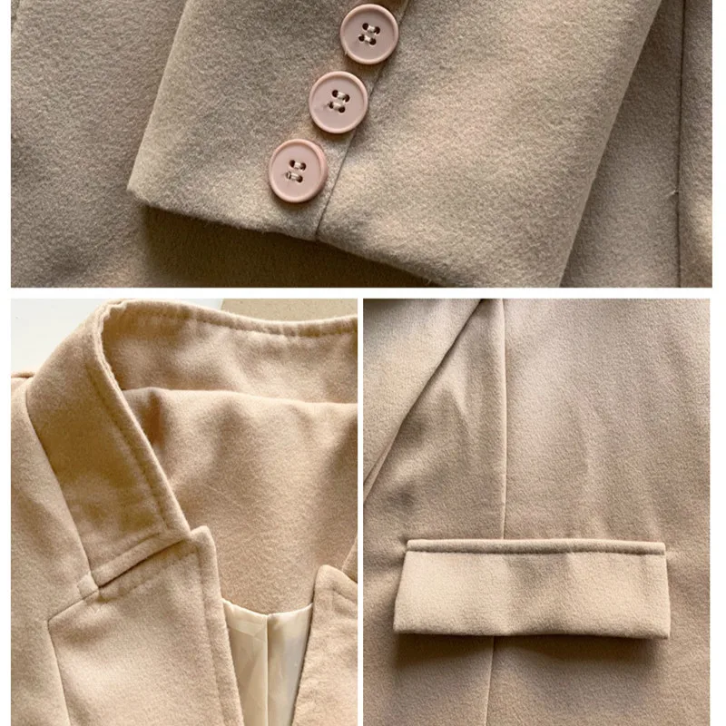 Модная весенняя куртка пальто для женщин большие размеры 5XL длинное шерстяное