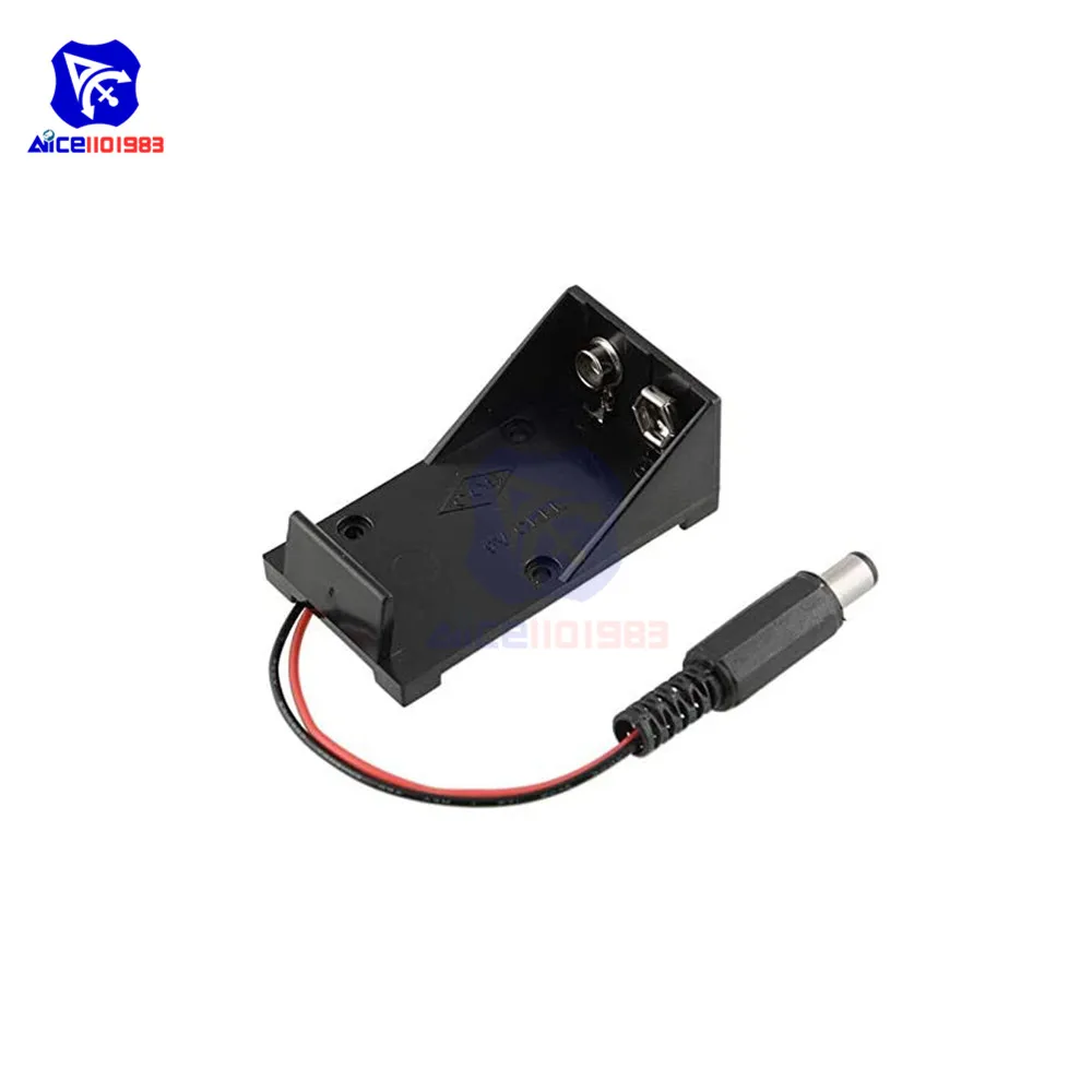 Diymore 9V Батарея держатель Чехол провода с 5 5x2 1 мм штекер постоянного тока