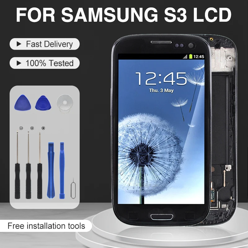 

Catteny 4,8 дюймов для Samsung Galaxy I9300 ЖК S3 дисплей сенсорный экран дигитайзер I9305 в сборе Бесплатная доставка