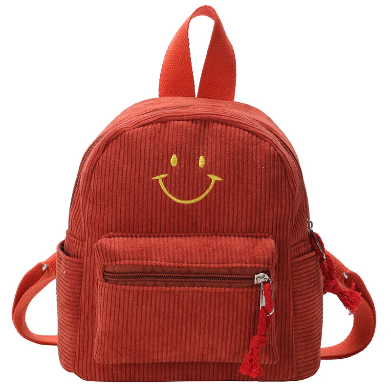 

Women's backpack Korean version student small backpack simple wild mini art retro corduroy cashmere bag small kawaii backpack