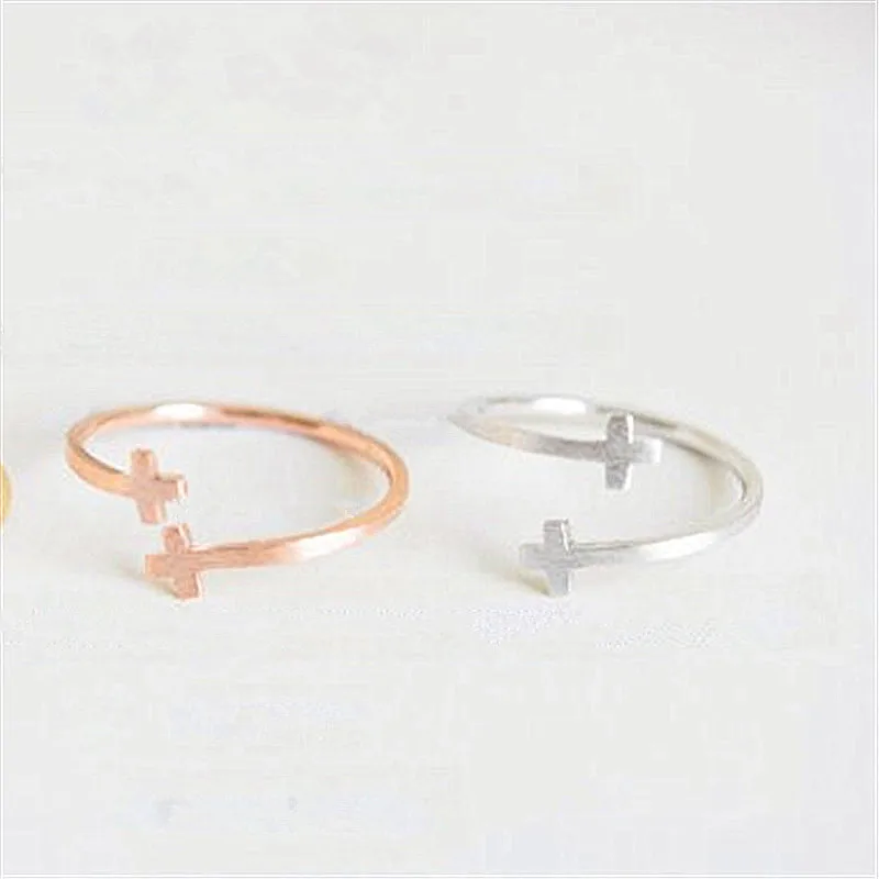 Fashion Double Cross Finger Simple and delicate opening design ring Ring for women | Украшения и аксессуары