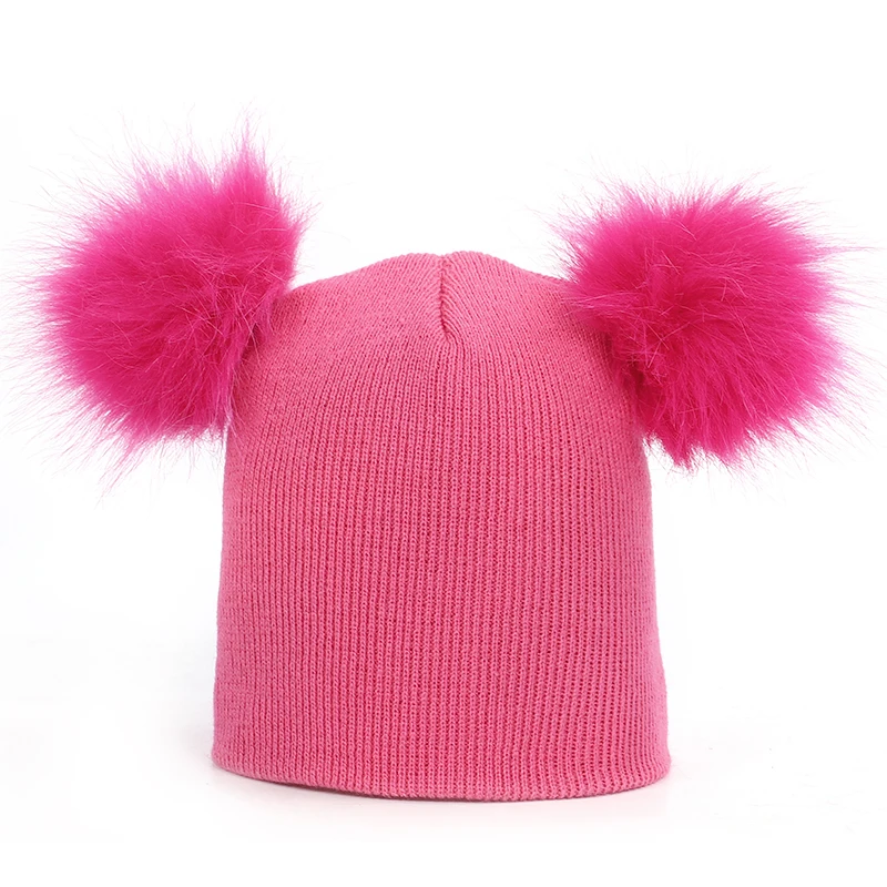 Детская вязаная шапка с помпоном детская зимняя милая теплая Веселая Пушистая