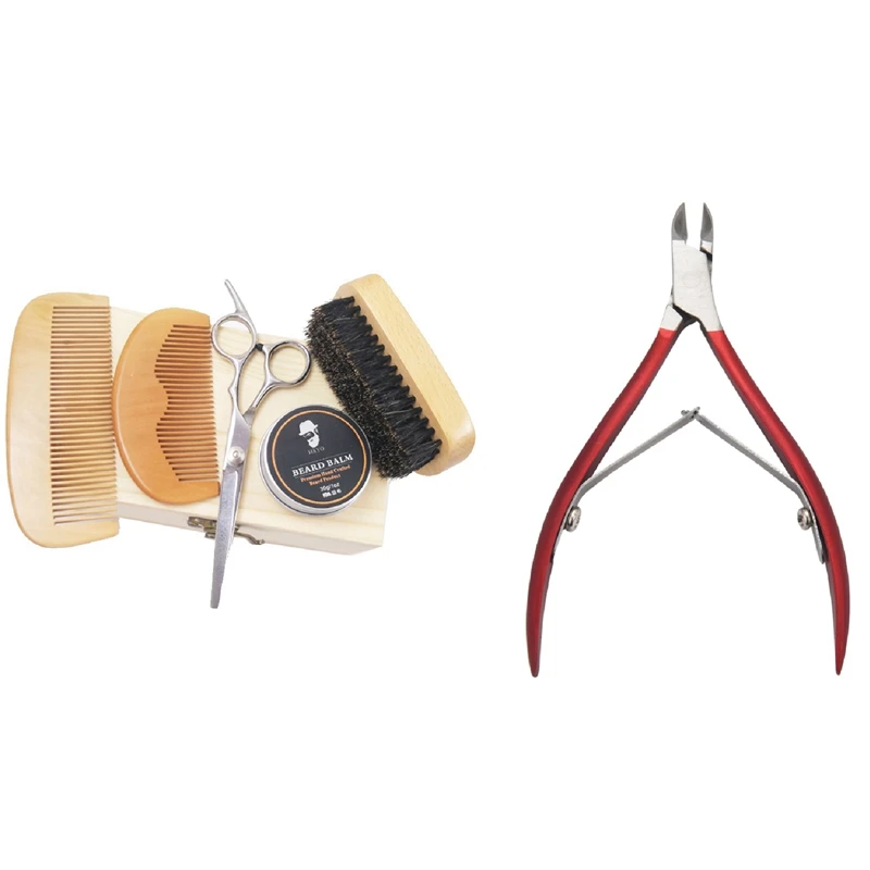 

Nail Cuticle Pusher Tweezer Cutter Nipper Clipper Dead Skin Remover Manicure With Men's Beard Set Styling Tools