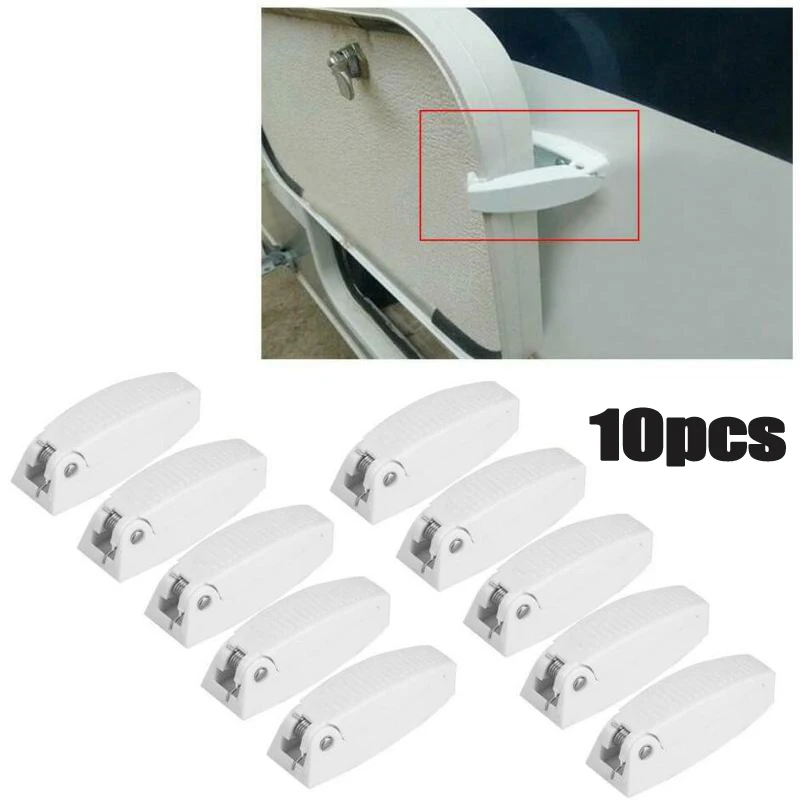 

Holders Latches Travel Trailers ABS White Accessories Hooks 10Pcs Baggage