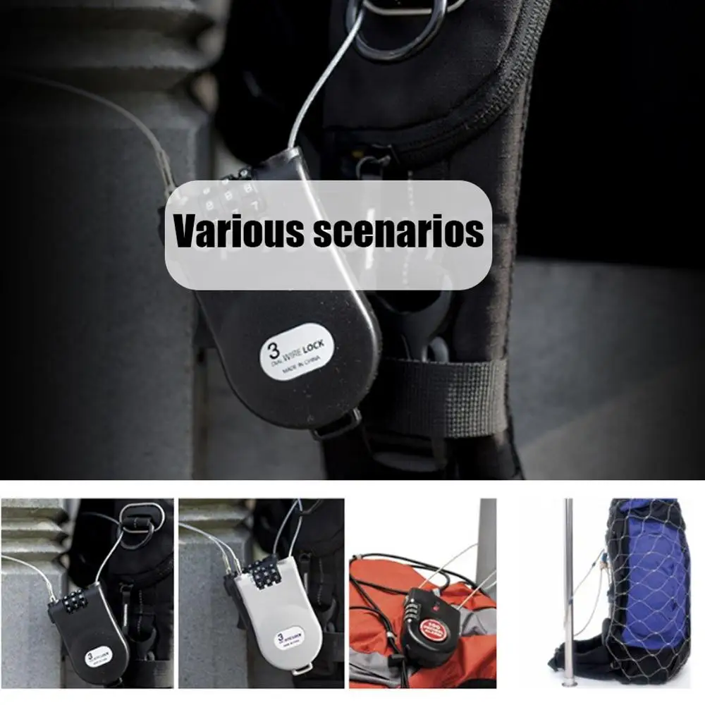 Противоугонный кодовый замок длинный роликовый коляска 3-значные детали для