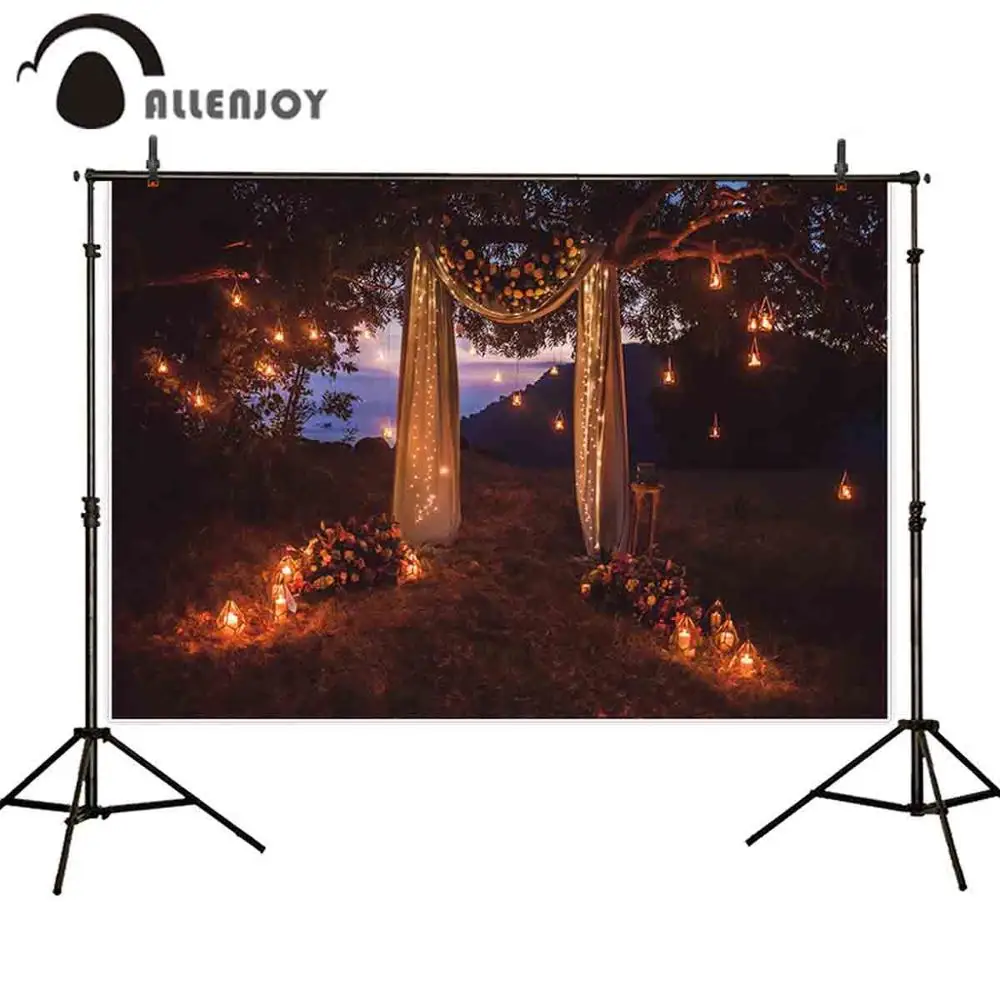 

Allenjoy Wedding Background Night Forest Valentine's Day Event Photography Studio Backdrop Engagement Event Photozone Photobooth