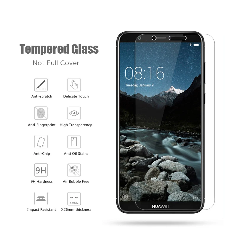 Протектор экрана для Huawei Y5 Y7 Prime Y9 HD закаленное стекло Y6 2018 защитное твердая