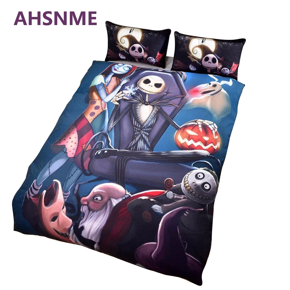 

AHSNME 3D Tim Burton's Corpse Bride Duvet Cover Set 3pcs set Twin Full Queen king No Fading