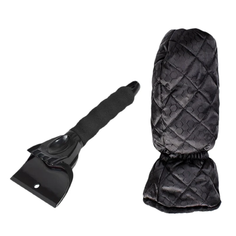 

Ice Scraper Mitt, Windshield Snow Scraper Mitt with Waterproof Glove Lined of Thick Fleece for Car SUV Truck