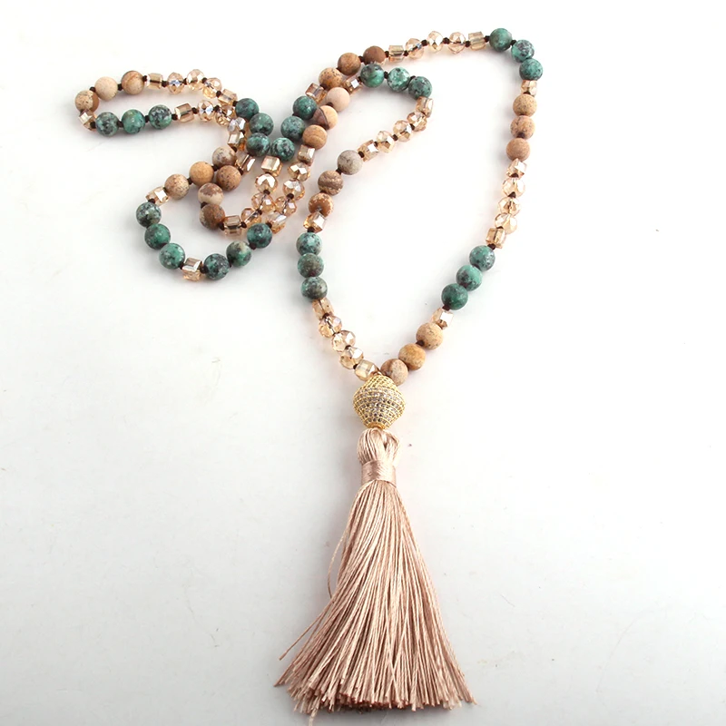 MOODPC модные богемные этнические ювелирные изделия камень с длинным узелком микро