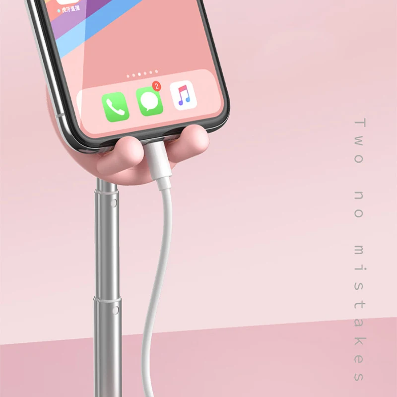cute desk mobile phone holder stand for iphone ipad metal desktop tablet holder adjustable table cell foldable extend support free global shipping