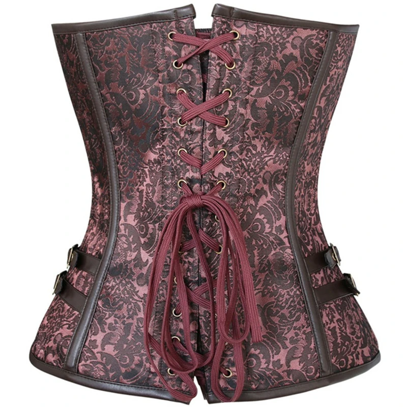 

2 Colors Women Corset Corselet Gothic Waist Trainer Sexy Bustier Steampunk Plus Size Overbust Slimming Waist Trainer Clubwear