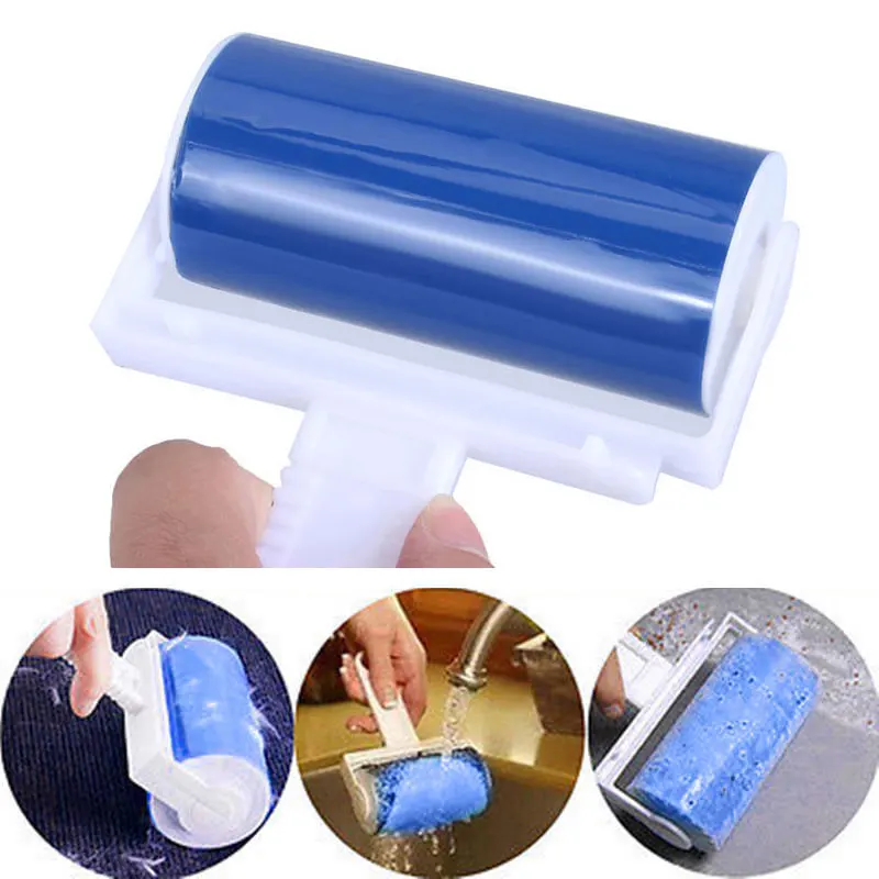 1pcs plastic washable adhesive reusable clothes dust removal roll sticky hair roll remover dust sticky hair remover