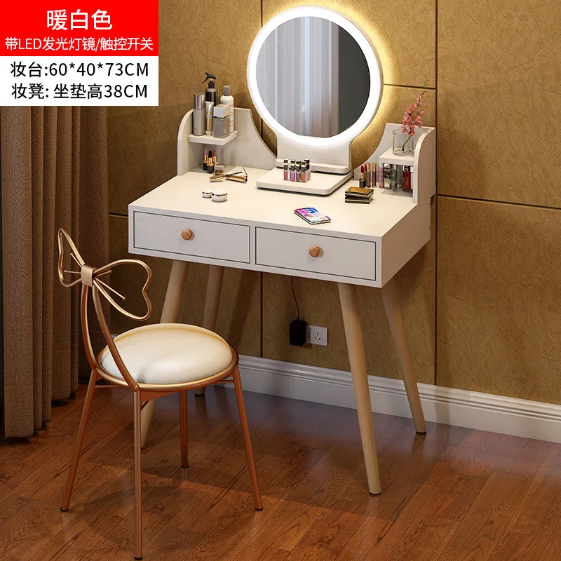 

Creative Mirror Mesa Furniture Bedroom Dressing Table Master Bedroom Simple Makeup Vanity Cabinet with Jeweler Mirror Undefined