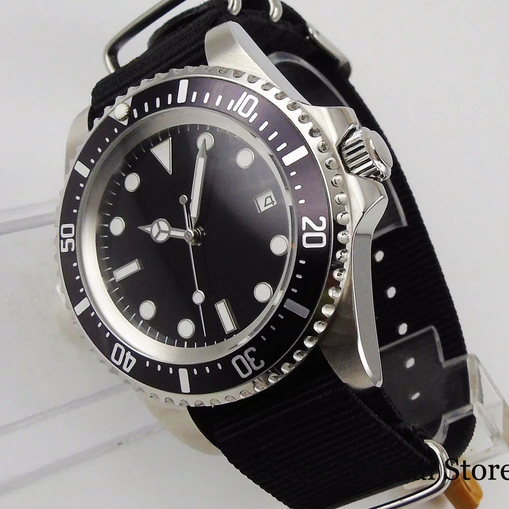 Простые стерильные мужские наручные часы Nologo с автоподзаводом и вставкой в