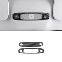for tesla model3 model 3 2017 2018 2019 2020 abs carbon fibre car front rear reading lampshade panel cover trim accessories 2pcs