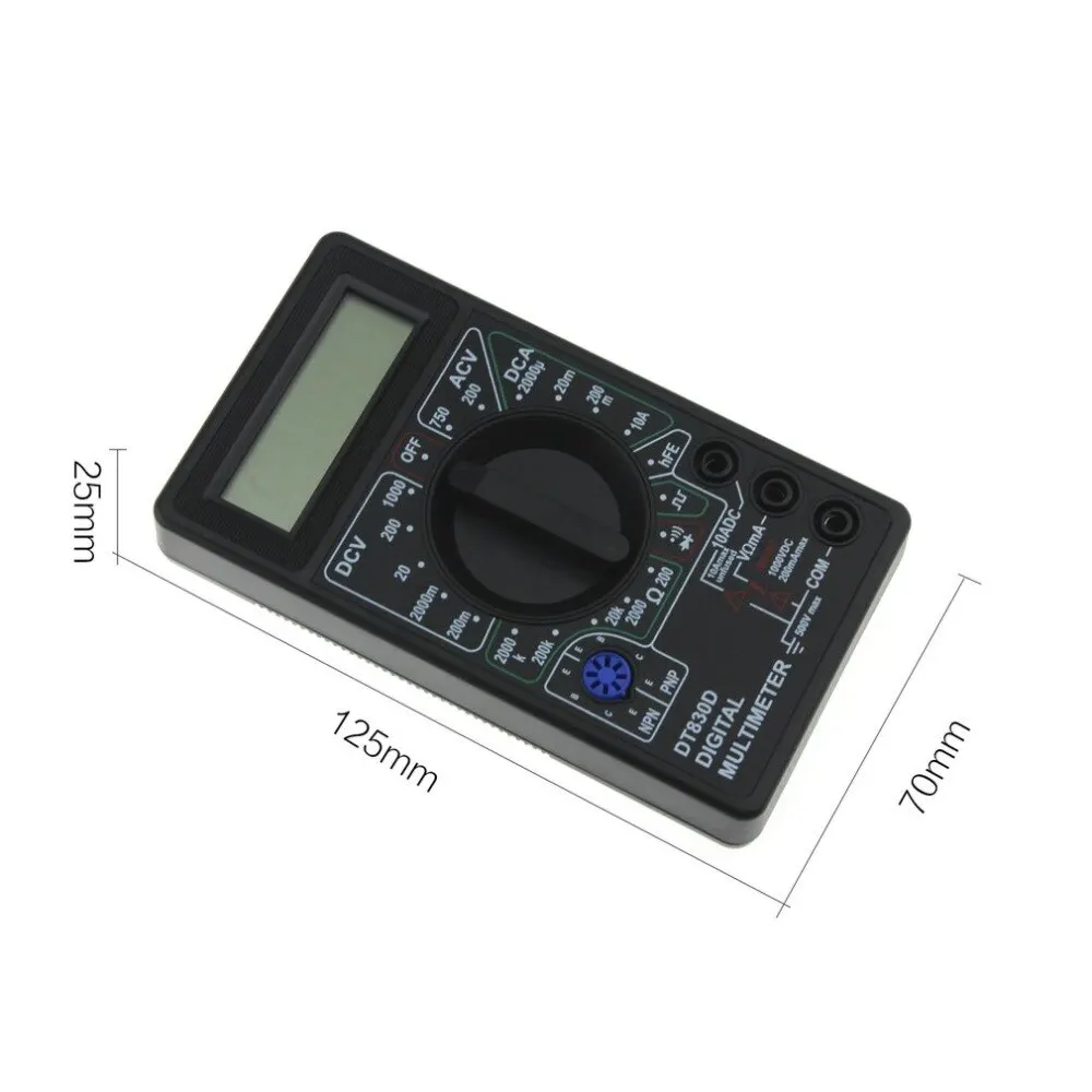 DT 830D мини карманный цифровой мультиметр 1999 отсчетов AC/DC Вольт Ампер Ом диод hFE