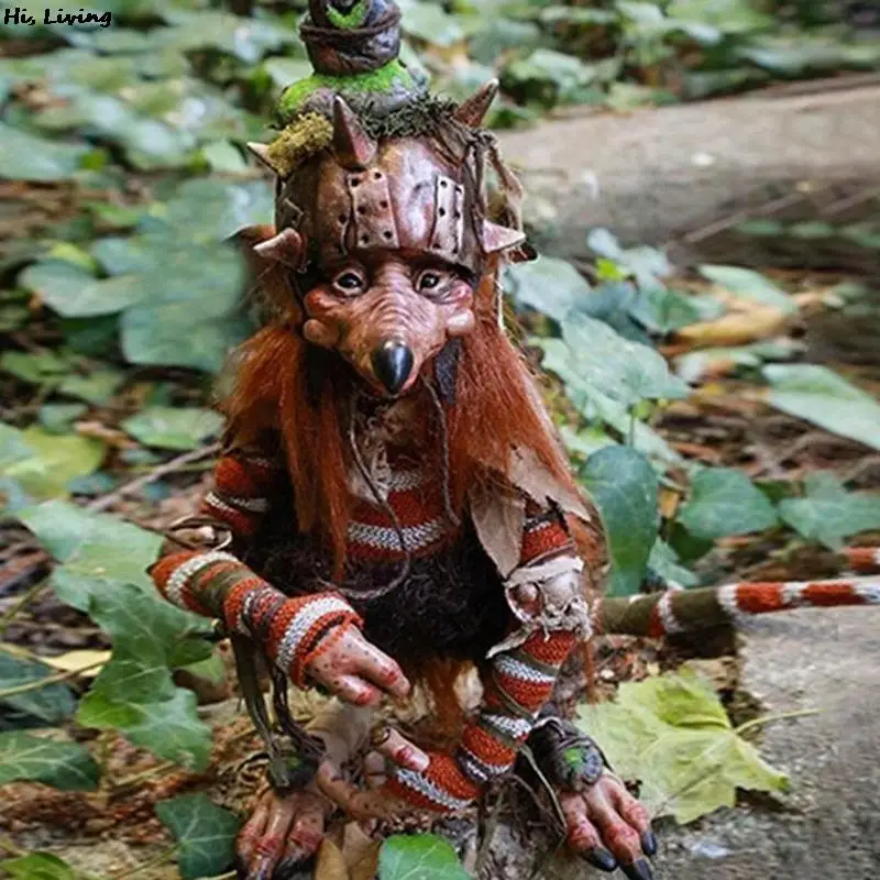 

Retro Gothic Garden Gnome Figure Statue Halloween Miniature Goblin Elf Statue Miniature Dwarf Courtyard Lawn Porch Decoration