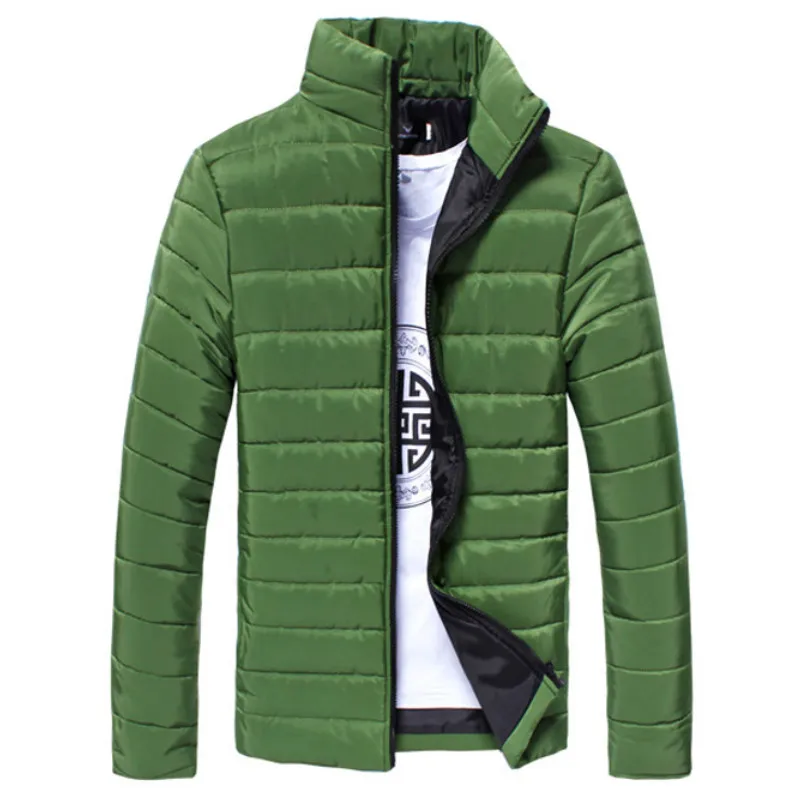 Зимняя мужская куртка 2019 модная с воротником стойкой одноцветная и Мужская