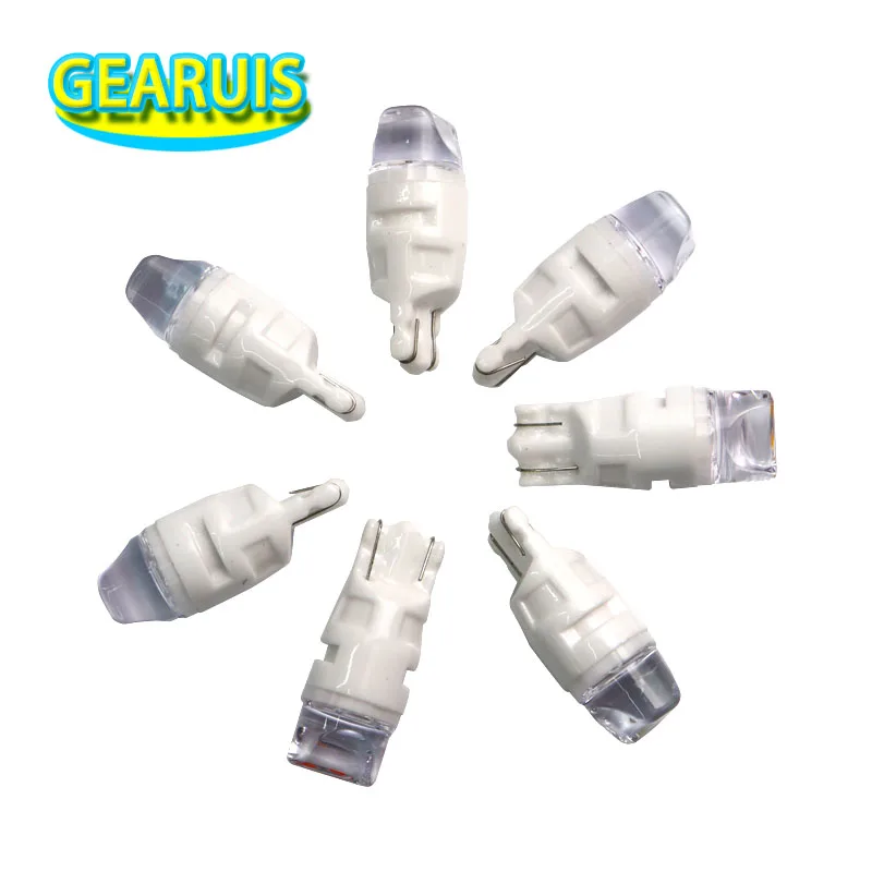 100X T10 керамика 3D прозрачная линза 3 SMD 2835 Светодиодная габаритная лампа W5W 501 168 192