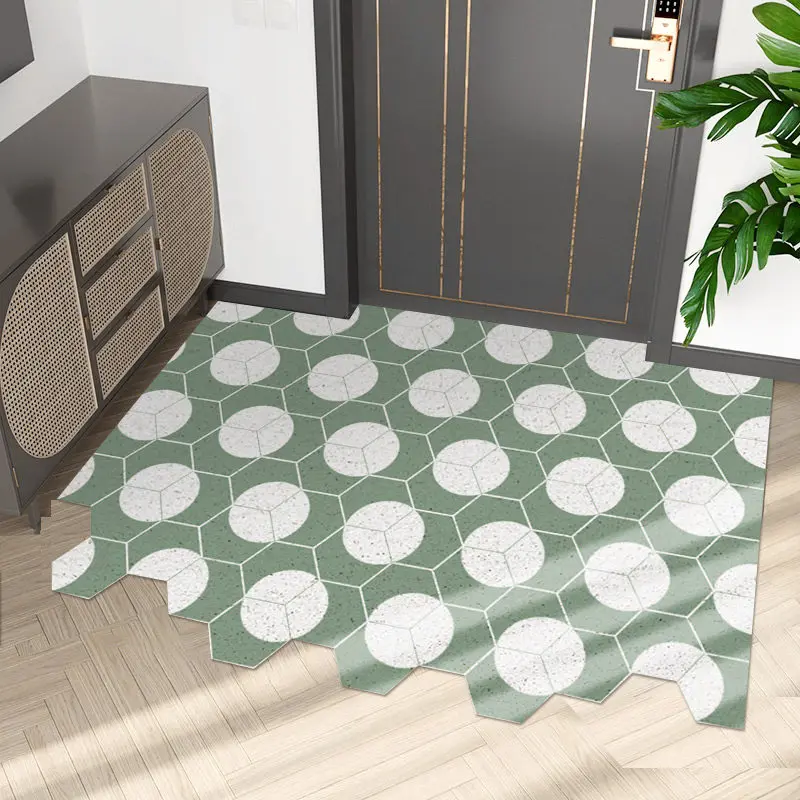 

Geometry Door Mat Kitchen Bathroom Mat Hallway Door Mat Carpet Anti-slip Custom Pattern Home Mats Carpet PVC Entrance Door Mat