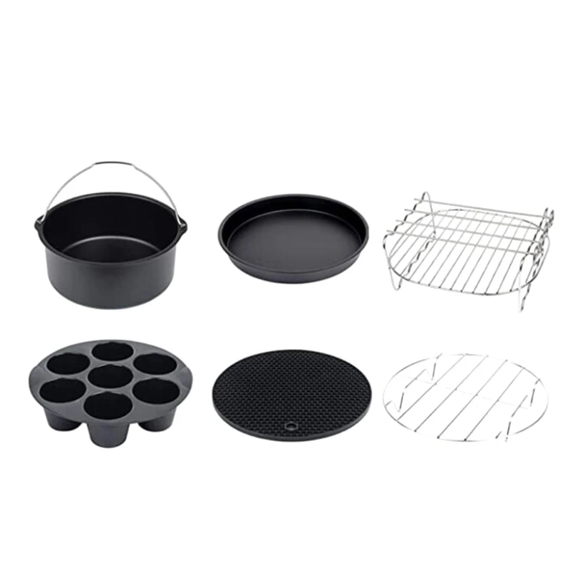 

7pcs/set 8 Inch Air Fryer Accessories for Airfryer 3.8QT-5.8QT Pizza Pan Cake 69HF