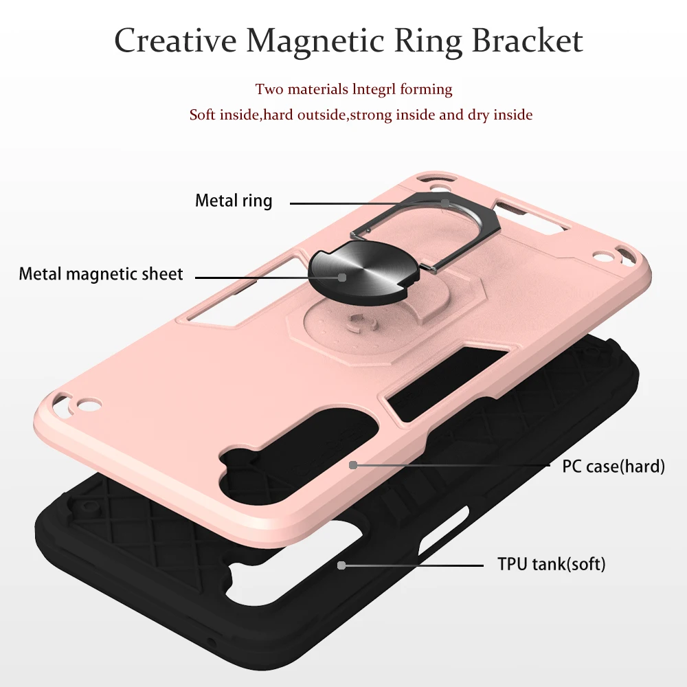 for oppo realme 6 6i 5 3 pro 2 3i realme x xt x2 q lite case armor luxury magnetic phone cover realme c3 c2 c1 c11 c12 c15 case free global shipping