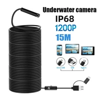 15m underwater fishing camera 8 0mm 3 in 1 endoscope 8 led fish finder hunting device tool waterproof pipe inspection borescope