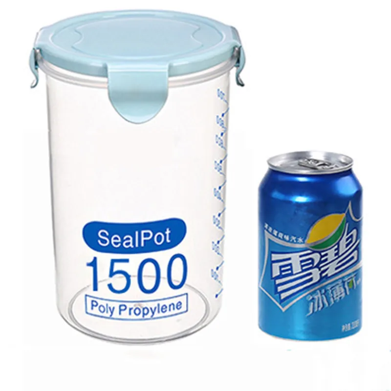 Прочные пластиковые прозрачные застежки герметичные банки для хранения