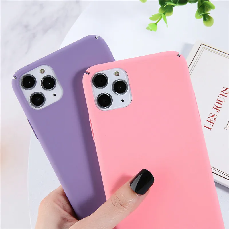 Простой чехол USLION карамельных цветов для телефона iPhone 7 6 6S 8 Plus 11 Pro Max X XR XS жесткий