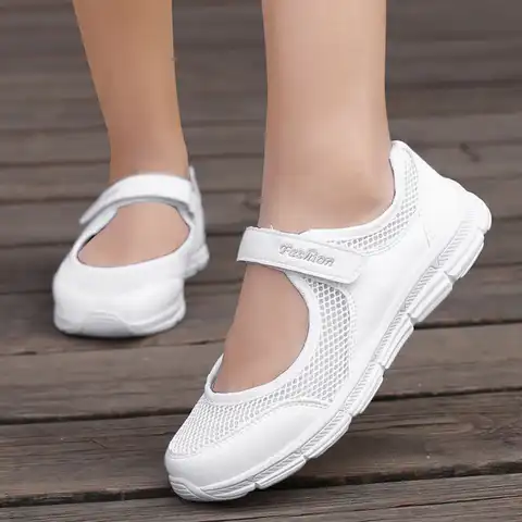 Женские сетчатые туфли, мягкие дышащие кроссовки, повседневная обувь на плоской подошве, весна-лето 2021