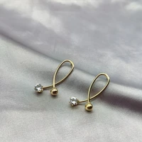 original creative design drop earring plated 14k gold zircon s925 silver needle earrings for women fashion gift fine jewelry new