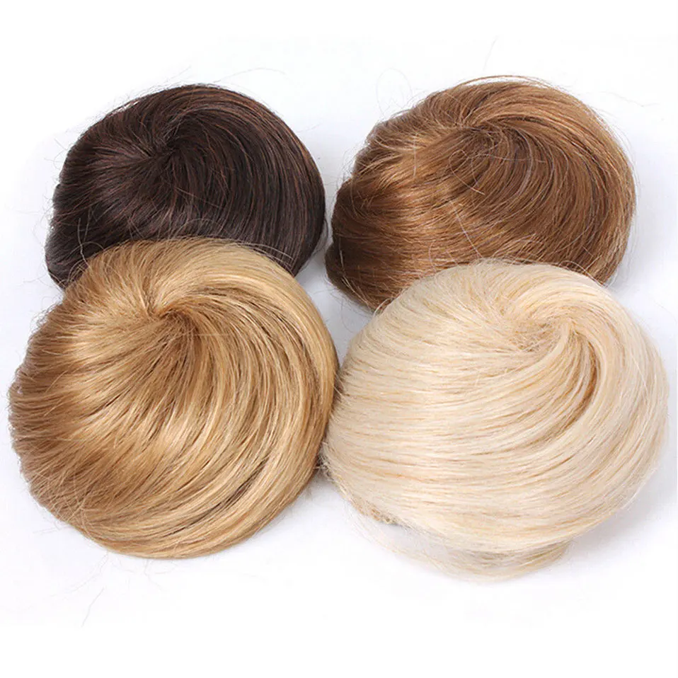 BENEHAIR Synthetic 45g Hair Bun Women Chignon Hair Extension Donut Chignon Roller Hairpieces Fake Hair Bun Drawstring Ponytail