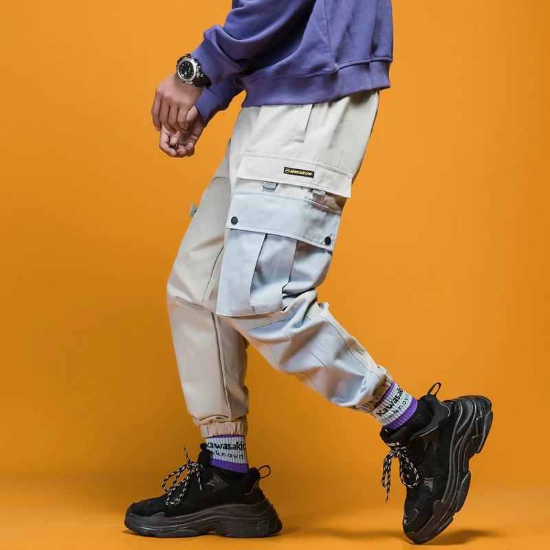 Мужские брюки карго с несколькими карманами в стиле Харадзюку для бега уличная