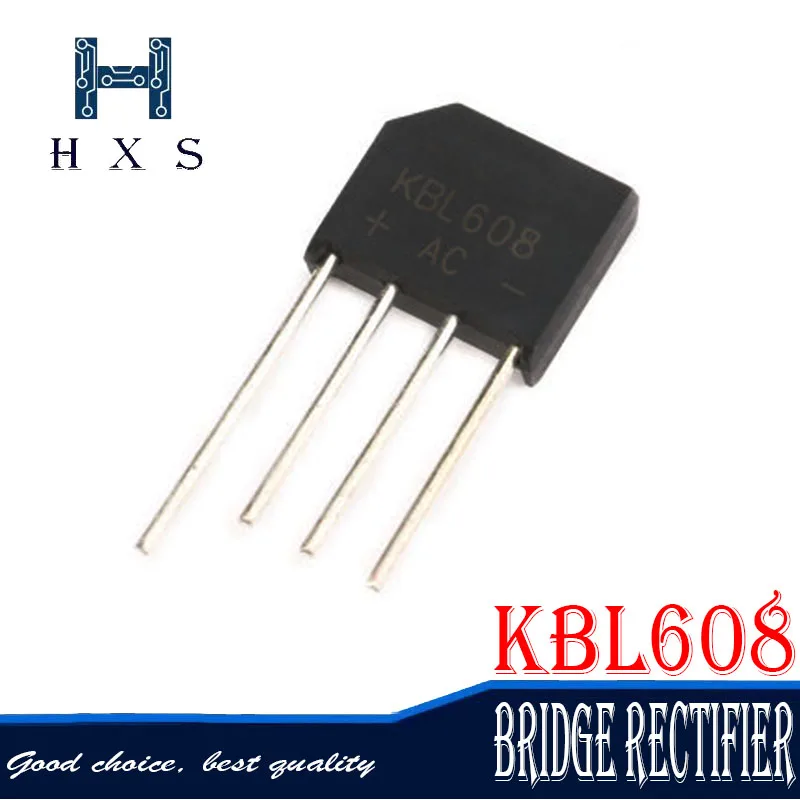 5 шт. KBL608 KBL 608 мост сваи 6A 800V плоский мостовой выпрямитель новое и оригинальное |
