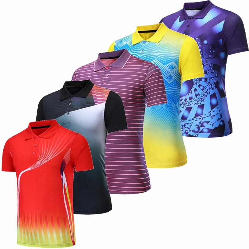 Professional team game custom Quick dry Badminton shirt Men/Women, Tennis t-shirts,sports golf Polo shirt, pingpong t-shirt