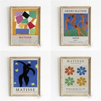 henri matisse abstract exhibition poster dance canvas painting the cut outs icarus wall picture the snail modern home decor