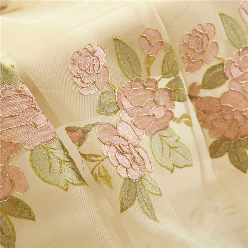 Европейская роскошная вышитая вилла занавески для гостиной высококлассные