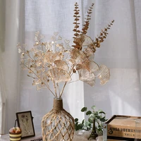 golden artificial plants branch dandelion maple leaf diy christmas decoration for home party wedding holiday flower arrangement