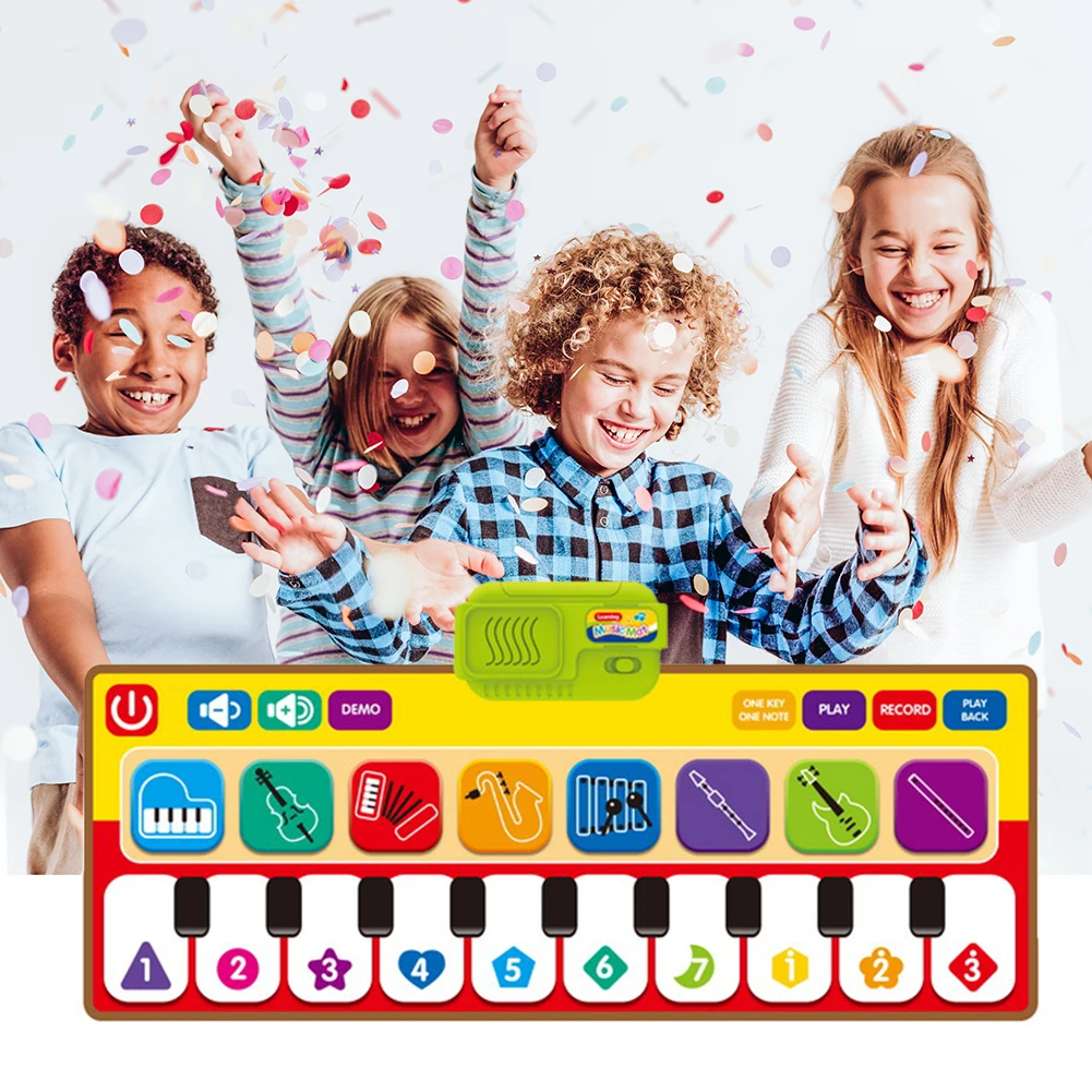 

Children Piano Play Carpet Game Mat Educational Toys with Voice Electronic Music for Children Early Learning Supplies