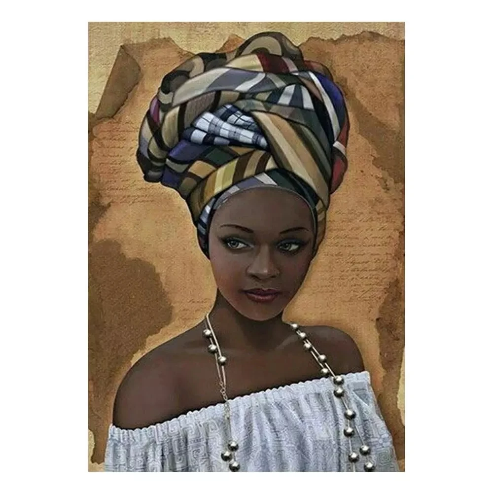

African woman pattern 5D DIY full diamond cross stitch diamond mosaic home decoration