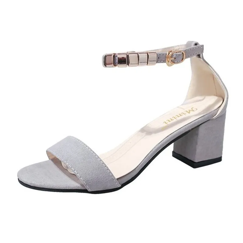 Сандалии женские с открытым носком босоножки на квадратном каблуке