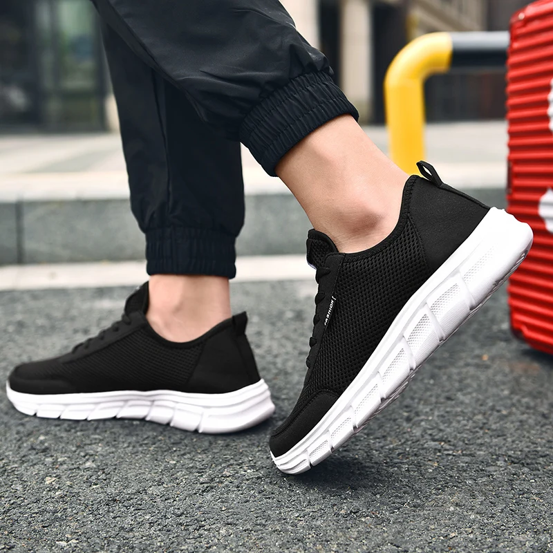 

Mesh Men Casual Shoes Breathable Sneakers Male Fashion Running Shoes Outdoor Comfortable Lace-Up Men Shoes Plus Size Shoes 39-48