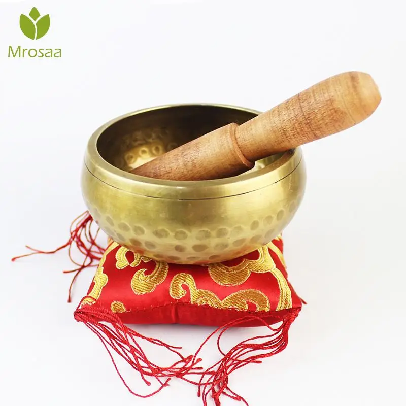 Тибетская чаша для песен йоги медитации ручной работы санскрит латунная Поющая