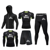 dry fit mens lion fitness training gym jogging running suit running t shirt sweat wicking fast drying compressiontightrashguard