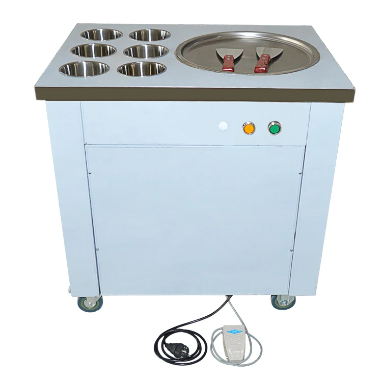 CBJ-1* 6 Новое поступление большие сковороды жареное мороженое машина для жарки льда сковорода машина с 6 бочками